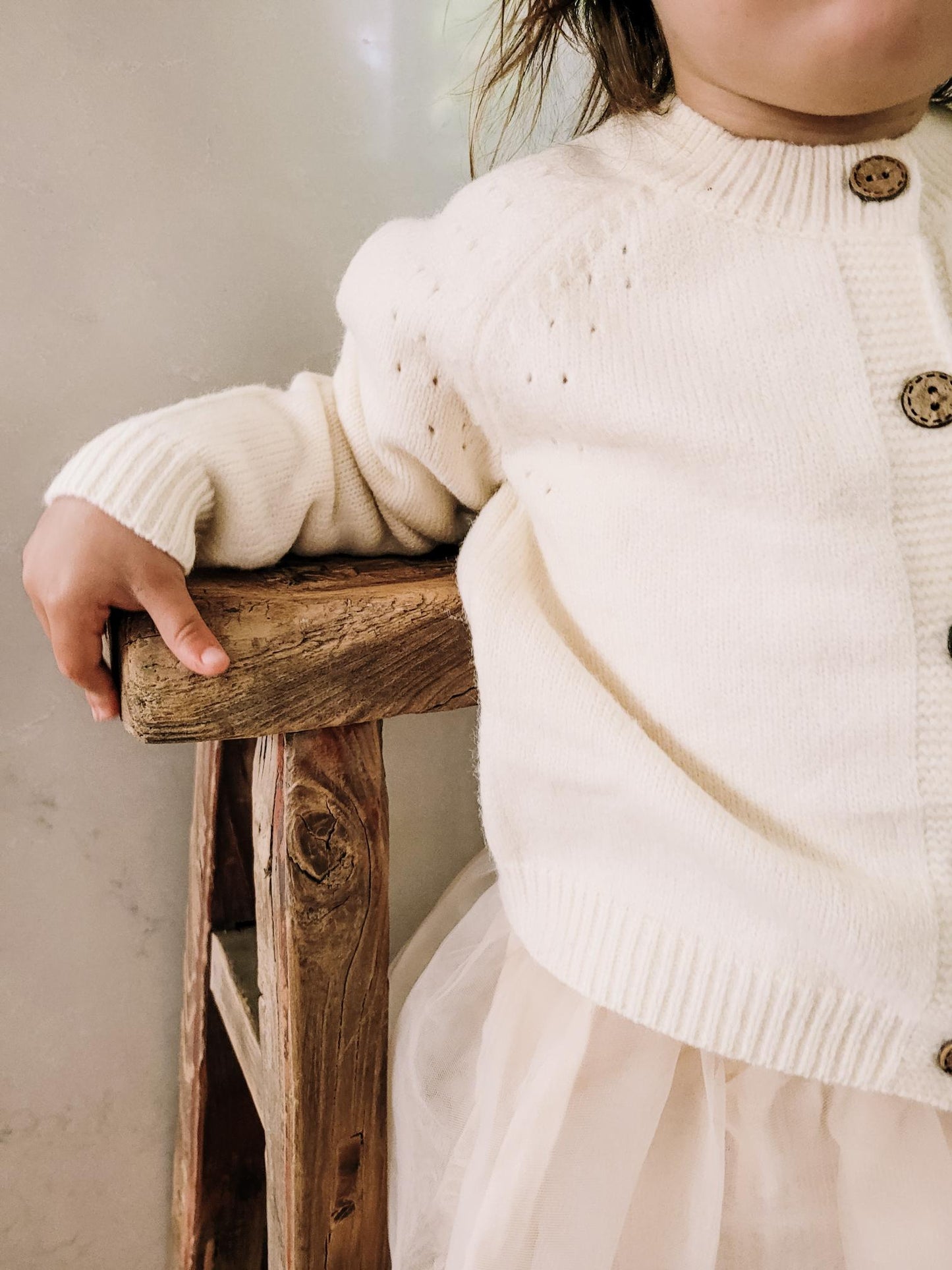 Cream Knitted Wool Sweater