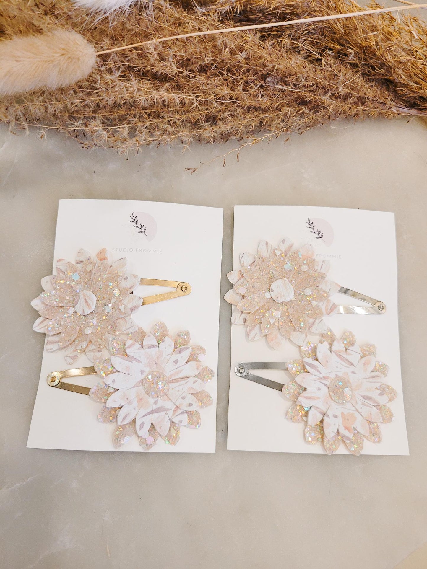 Glitter Flower Clip