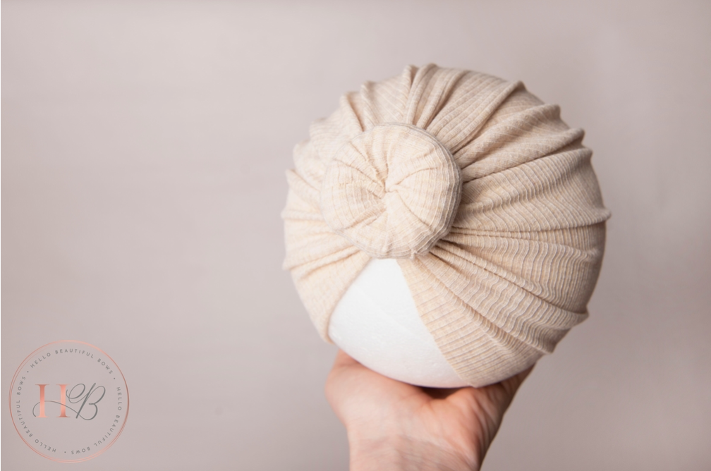 Sand Ribbed Donut Baby Turban