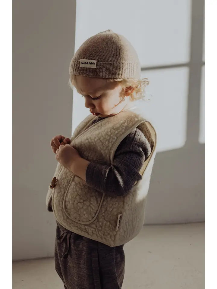 Wool Sherpa Vest - Milk
