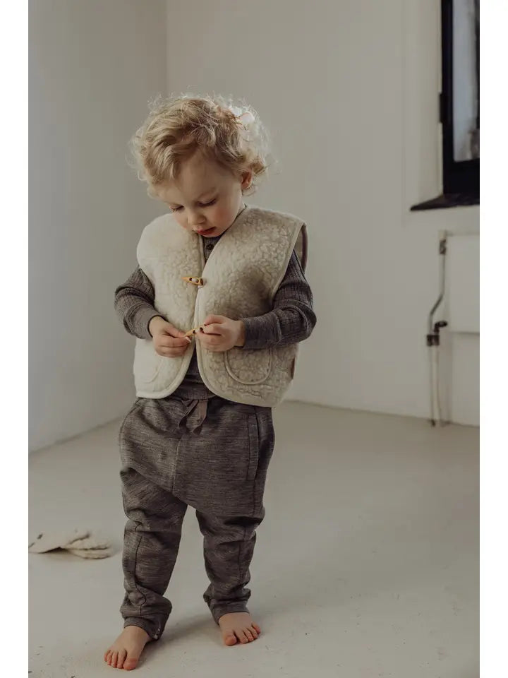 Wool Sherpa Vest - Milk